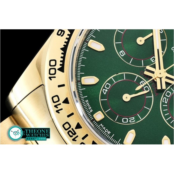 Rolex - Daytona 116518 YG/YG Green/Stk ARF V2 A4130 Mod