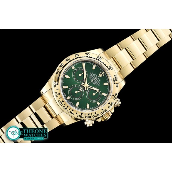 Rolex - Daytona 116518 YG/YG Green/Stk ARF V2 A4130 Mod