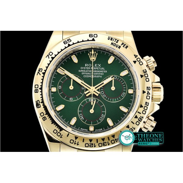 Rolex - Daytona 116518 YG/YG Green/Stk ARF V2 A4130 Mod