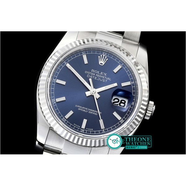 Rolex - DJ 36mm Oyst Flt 904L SS/SS Blue/Stk ARF A3135 Mod