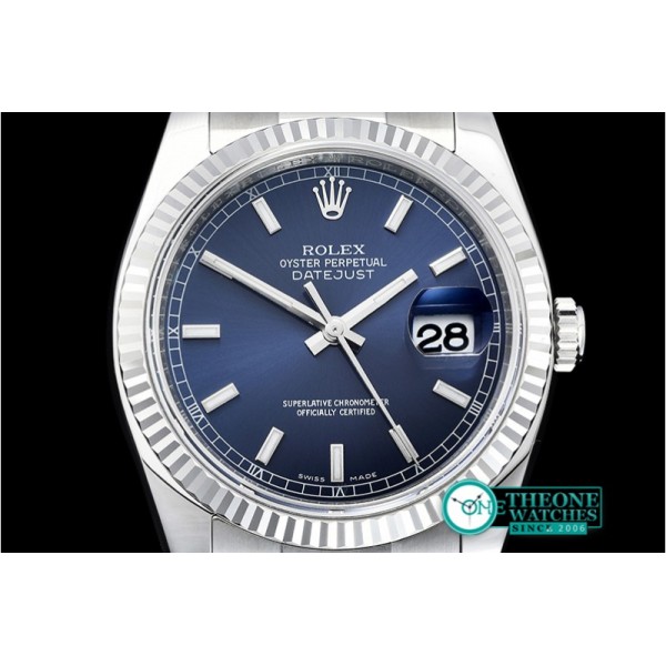 Rolex - DJ 36mm Oyst Flt 904L SS/SS Blue/Stk ARF A3135 Mod