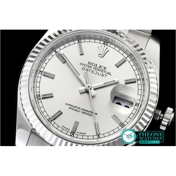 Rolex - DJ 36mm Oyst Flt 904L SS/SS Silv Wht/Stk ARF A3135 Mod