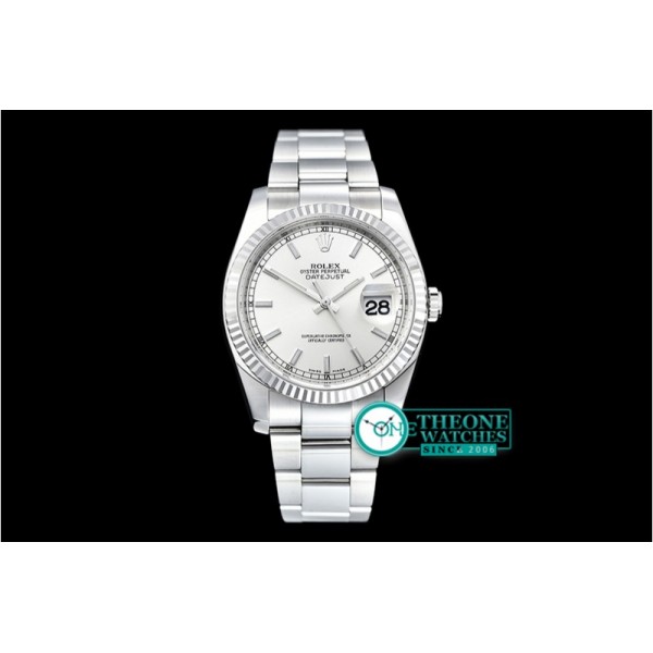 Rolex - DJ 36mm Oyst Flt 904L SS/SS Silv Wht/Stk ARF A3135 Mod