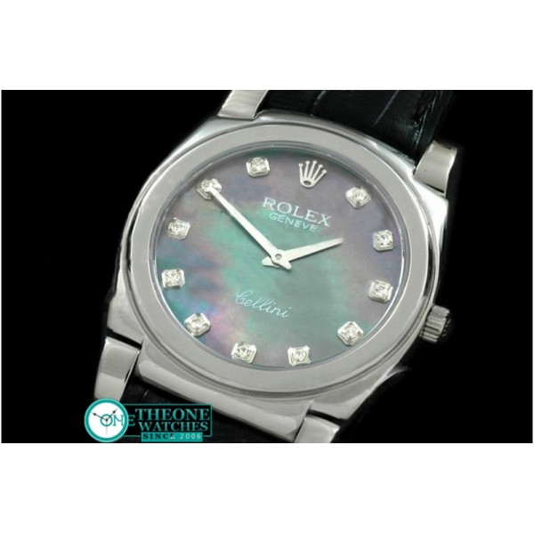 Rolex - Cellini SS/LE MOP Green Diam Swiss Quartz