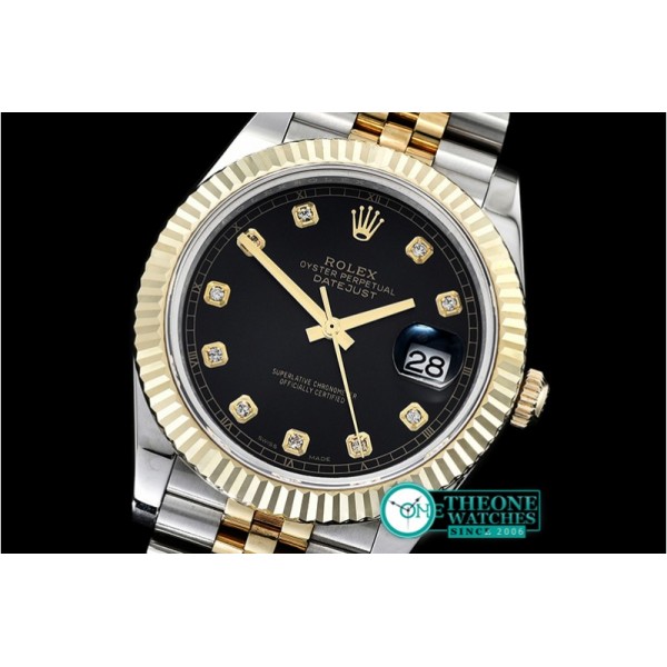 Rolex - DJ2 41mm Jub Flt Wrap 904L YG/SS Blk Diam GMF A2836