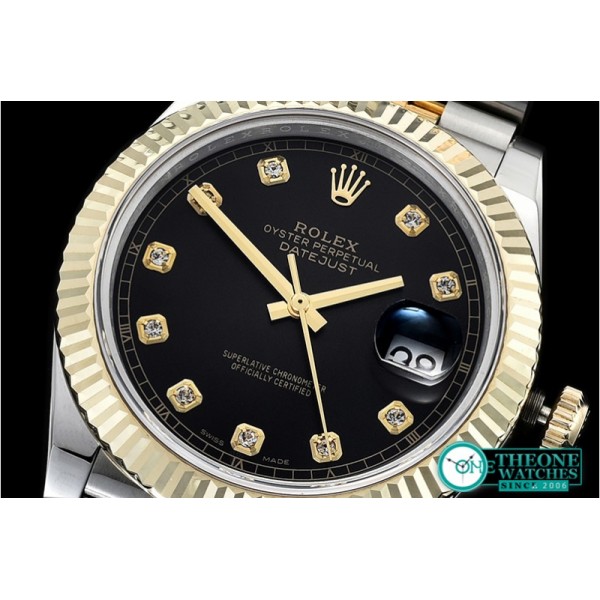 Rolex - DJ2 41mm Jub Flt Wrap 904L YG/SS Blk Diam GMF A2836