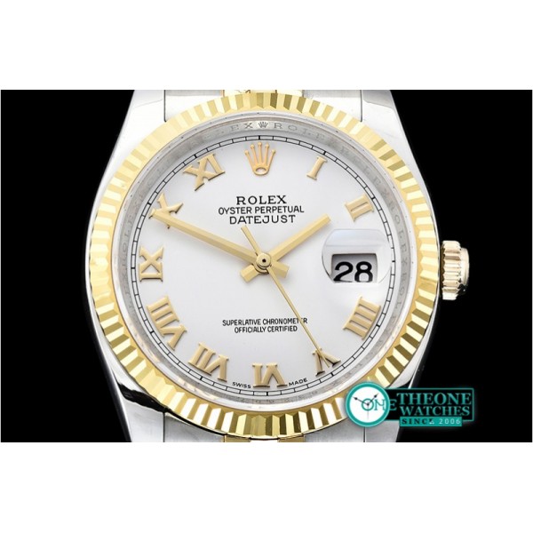 Rolex - DJ 36mm Jub Flt 904L Wrapped YG/SS Wht/Rmn GMF A3135