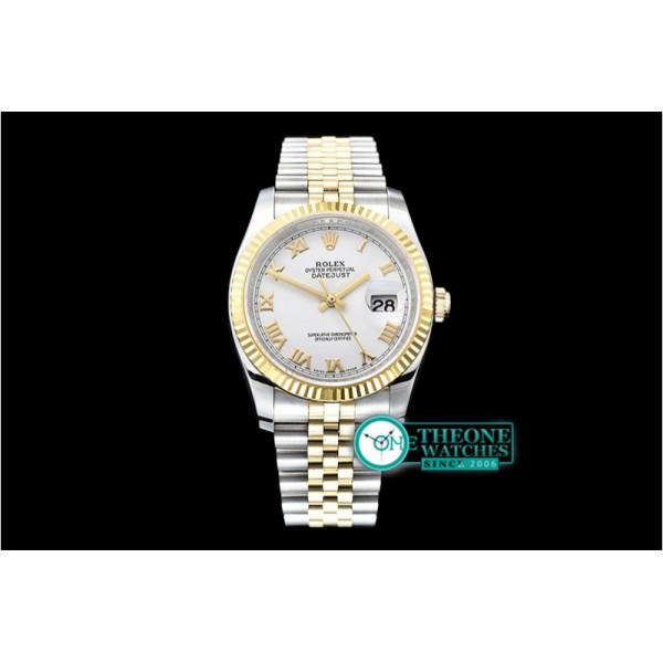 Rolex - DJ 36mm Jub Flt 904L Wrapped YG/SS Wht/Rmn GMF A3135