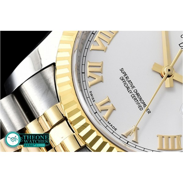 Rolex - DJ 36mm Jub Flt 904L Wrapped YG/SS Wht/Rmn GMF A3135