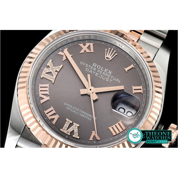 Rolex - DateJust 36mm Jub Flt 904L RG/SS Grey/DiRmn GMF A2836