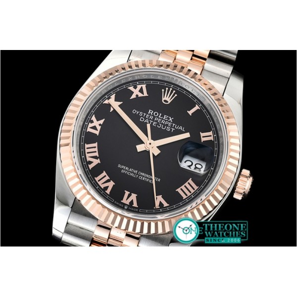 Rolex - DateJust 36mm Jub Flt 904L RG/SS Black/Rmn GMF A2836