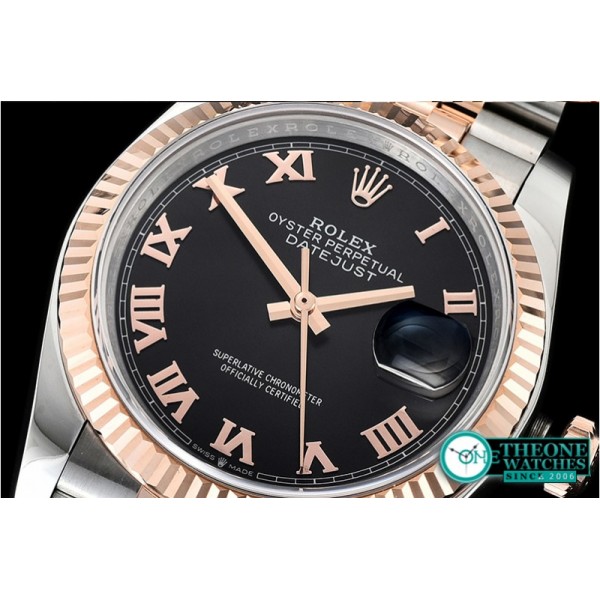 Rolex - DateJust 36mm Jub Flt 904L RG/SS Black/Rmn GMF A2836