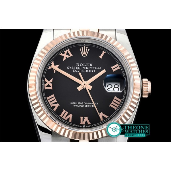 Rolex - DateJust 36mm Jub Flt 904L RG/SS Black/Rmn GMF A2836