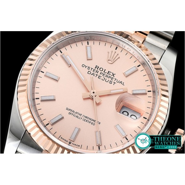 Rolex - DateJust 36mm Jub Flt 904L RG/SS Rose/Stk GMF A2836