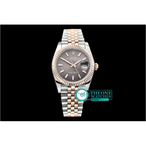 Rolex - DateJust 36mm Jub Flt 904L RG/SS Grey/Stk GMF A2836