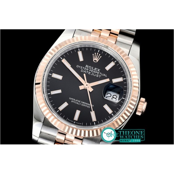 Rolex - DateJust 36mm Jub Flt 904L RG/SS Blk/Stk GMF A2836