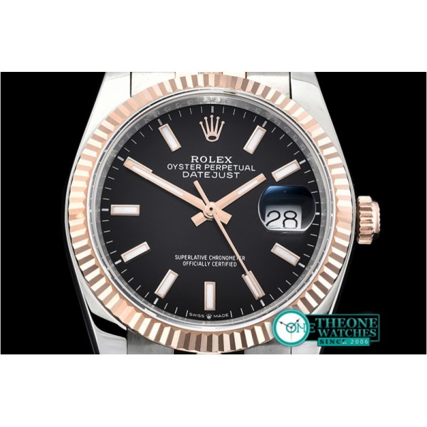 Rolex - DateJust 36mm Jub Flt 904L RG/SS Blk/Stk GMF A2836