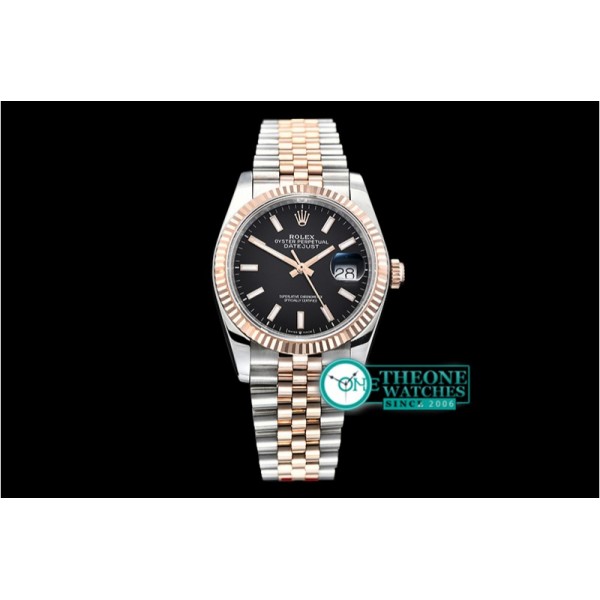 Rolex - DateJust 36mm Jub Flt 904L RG/SS Blk/Stk GMF A2836