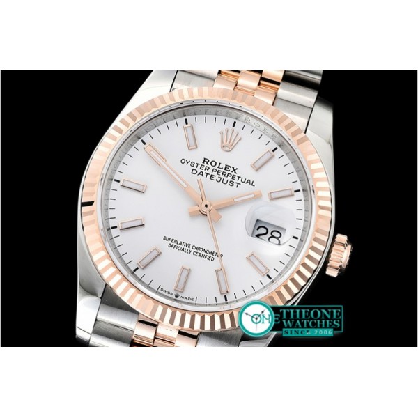 Rolex - DateJust 36mm Jub Flt 904L RG/SS Wht/Stk GMF A2836