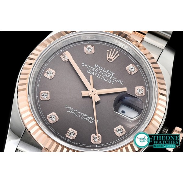 Rolex - DateJust 36mm Jub Flt 904L RG/SS Grey/Diam GMF A2836