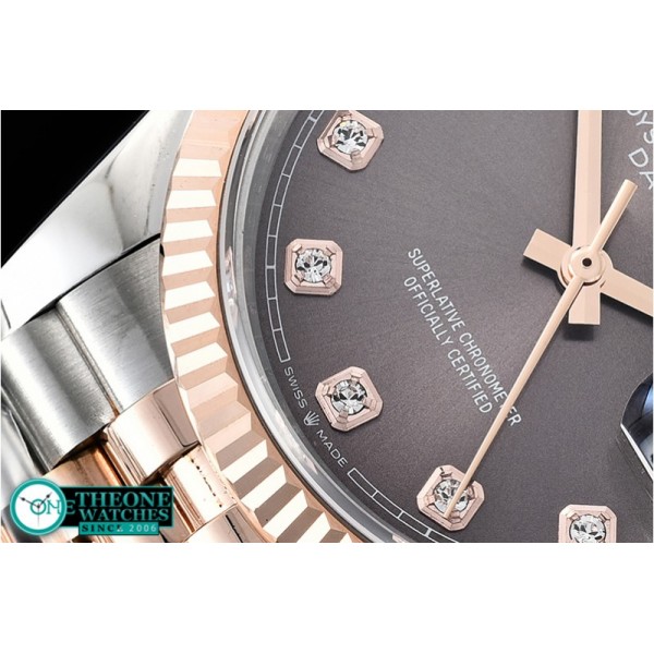 Rolex - DateJust 36mm Jub Flt 904L RG/SS Grey/Diam GMF A2836