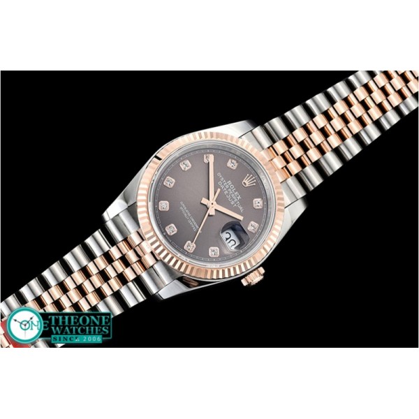 Rolex - DateJust 36mm Jub Flt 904L RG/SS Grey/Diam GMF A2836