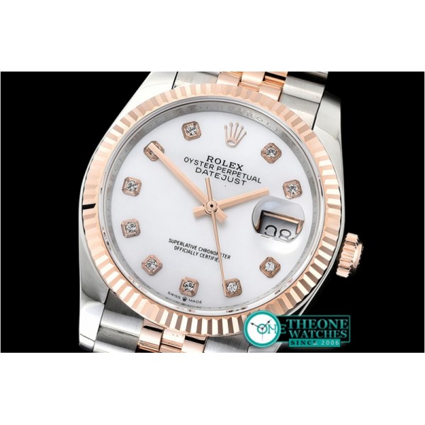 Rolex - DateJust 36mm Jub Flt 904L RG/SS W MOP/Diam GMF A2836