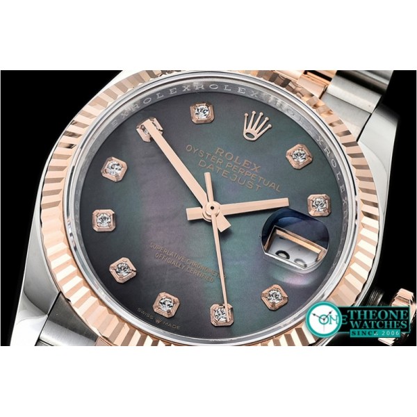 Rolex - DateJust 36mm Jub Flt 904L RG/SS B MOP/Diam GMF A2836