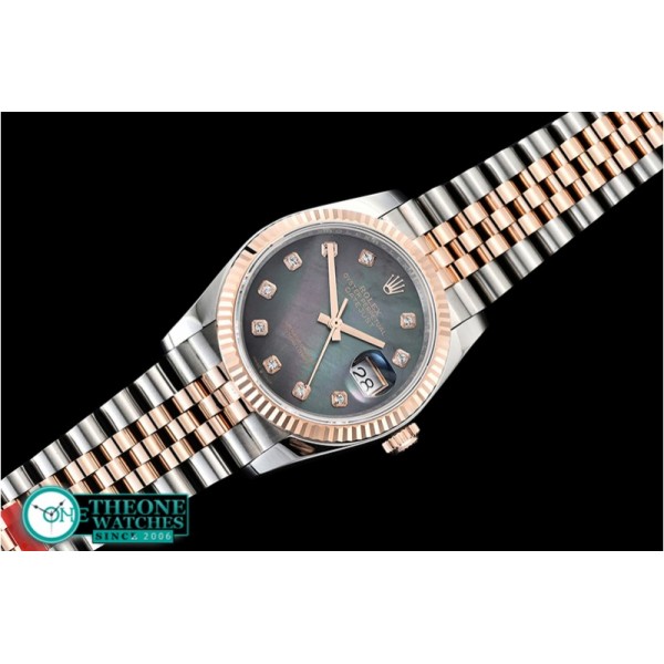 Rolex - DateJust 36mm Jub Flt 904L RG/SS B MOP/Diam GMF A2836