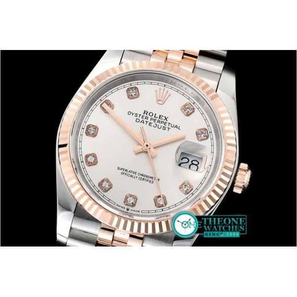 Rolex - DateJust 36mm Jub Flt 904L RG/SS S Wht/Diam GMF A2836