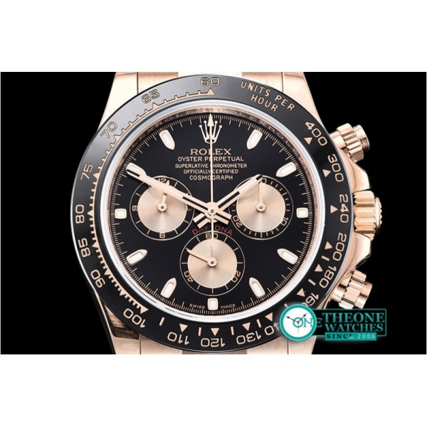 Rolex - Daytona 116515 CER/RG/LE Blk/Stk OMF A4130 Mod