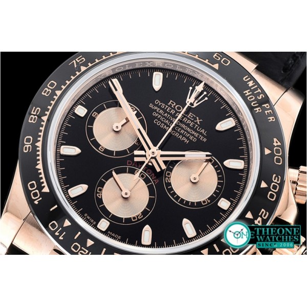 Rolex - Daytona 116515 CER/RG/LE Blk/Stk OMF A4130 Mod