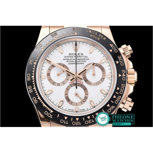 Rolex - Daytona 116515 CER/RG/LE Wht/Stk OMF A4130 Mod