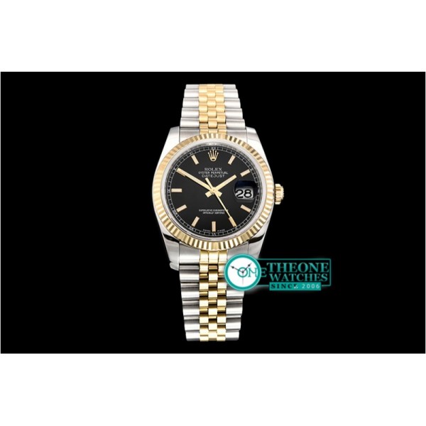 Rolex - DJ 36mm Jub Flt 904L YG/SS Black ARF A3135 Mod