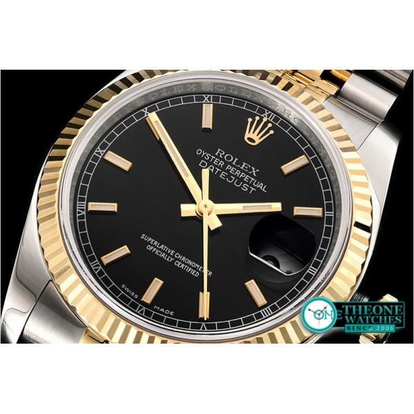 Rolex - DJ 36mm Jub Flt 904L YG/SS Black ARF A3135 Mod