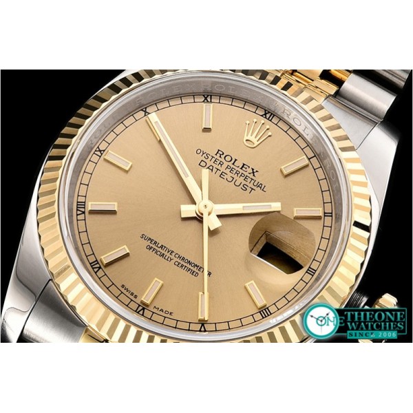 Rolex - DJ 36mm Jub Flt 904L YG/SS Gold ARF A3135 Mod