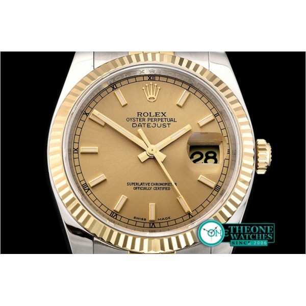 Rolex - DJ 36mm Jub Flt 904L YG/SS Gold ARF A3135 Mod