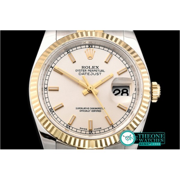 Rolex - DJ 36mm Jub Flt 904L YG/SS Silv Wht ARF A3135 Mod