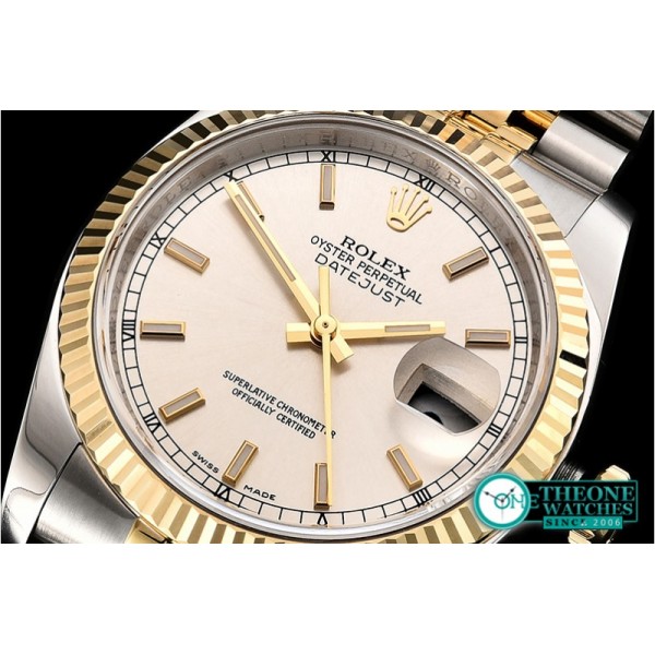 Rolex - DJ 36mm Jub Flt 904L YG/SS Silv Wht ARF A3135 Mod