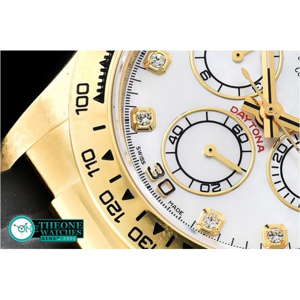 Rolex - Daytona 116508 YG/RU Wht MOP/Diams OMF A4130 Mod