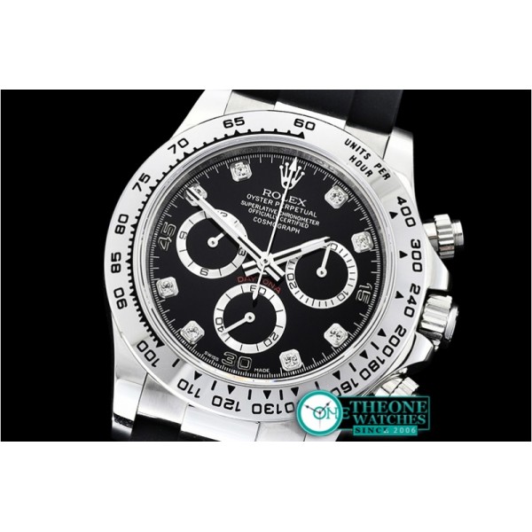 Rolex - Daytona 116509 SS/RU Blk/Diams OMF A4130 Mod