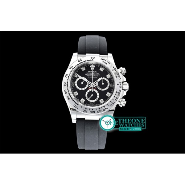 Rolex - Daytona 116509 SS/RU Blk/Diams OMF A4130 Mod