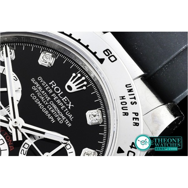 Rolex - Daytona 116509 SS/RU Blk/Diams OMF A4130 Mod