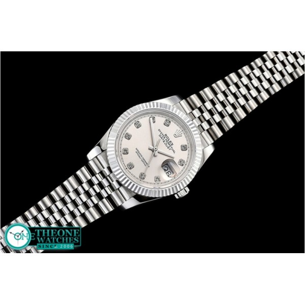 Rolex - DateJust 36mm Jub Flt 904L SS/SS Sv Wht/Dm GMF A2836