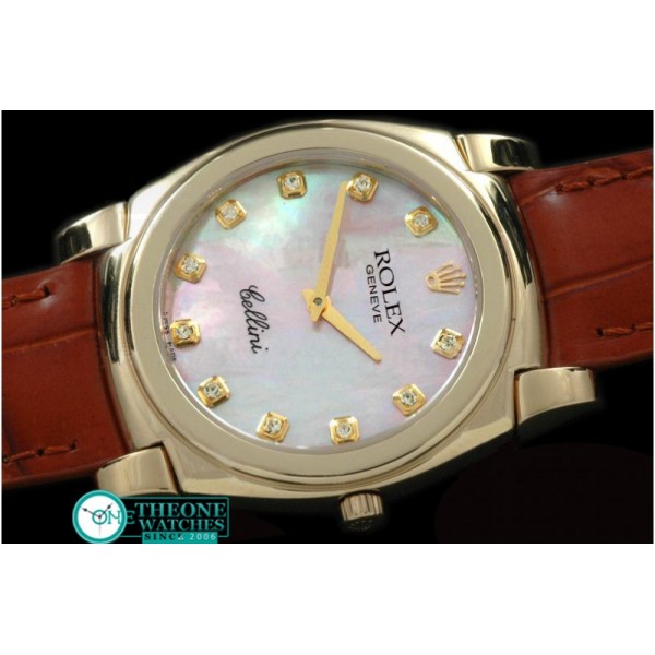 Rolex - Cellini YG/LE MOP Pink Diam Swiss Quartz