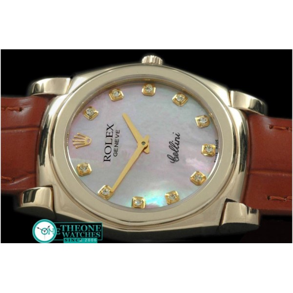 Rolex - Cellini YG/LE MOP Pink Diam Swiss Quartz