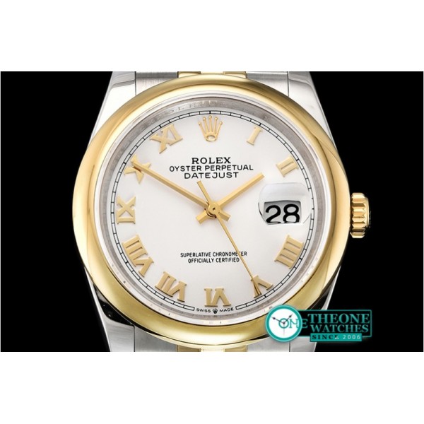 Rolex - DateJust 36mm Jub Dome YG/SS Wht/Rmn BP A2813