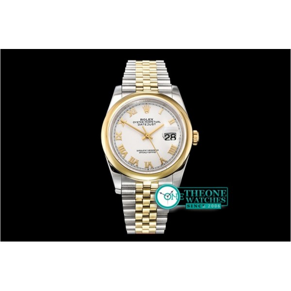 Rolex - DateJust 36mm Jub Dome YG/SS Wht/Rmn BP A2813