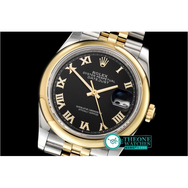 Rolex - DateJust 36mm Jub Dome YG/SS Blk/Rmn BP A2813