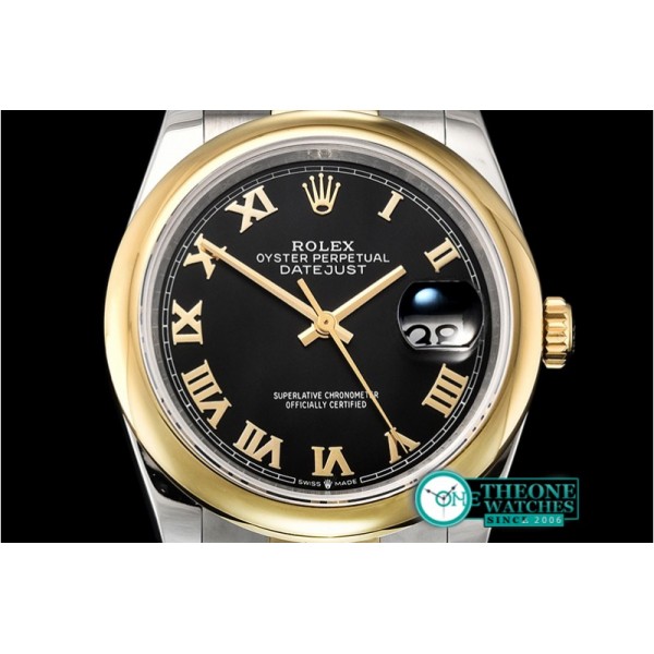 Rolex - DateJust 36mm Jub Dome YG/SS Blk/Rmn BP A2813